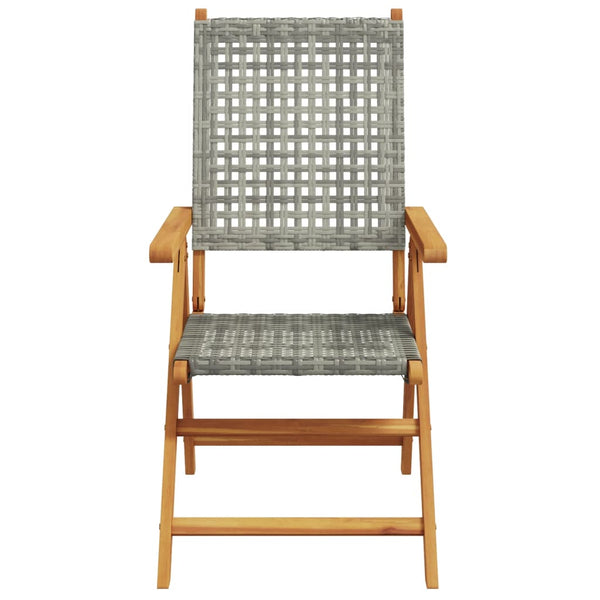 Graue Gartensessel Angebot (4 Stück Polyrattan und Holz)