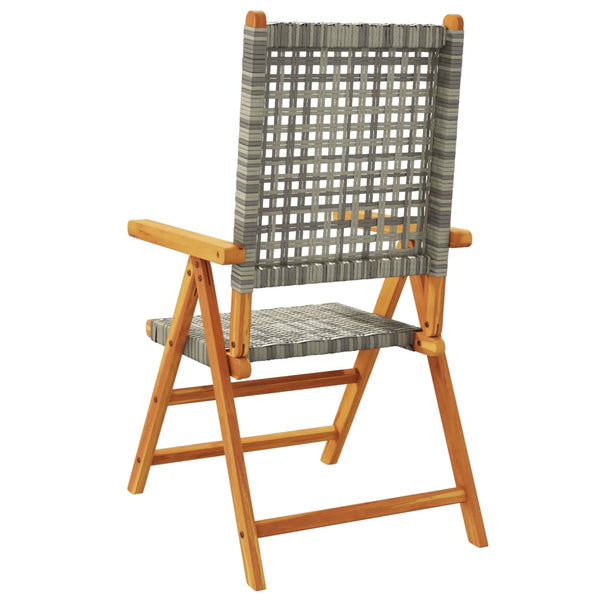 Graue Gartensessel Angebot (4 Stück Polyrattan und Holz)