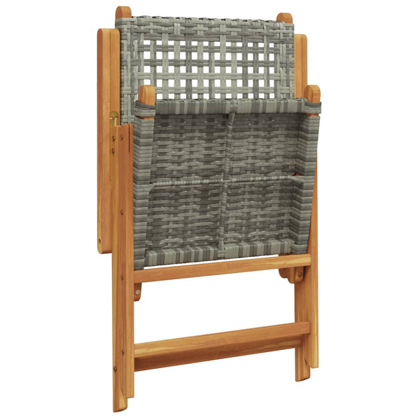 Graue Gartensessel Angebot (4 Stück Polyrattan und Holz)