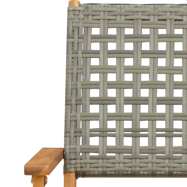 Graue Klapp-Gartensessel Elluska 4 Stk. (Polyrattan und Holz)