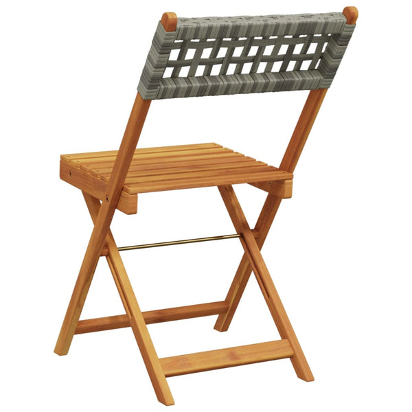 Graue klappbare Gartenstühle Sulta 4 St. (Polyrattan und Holz)