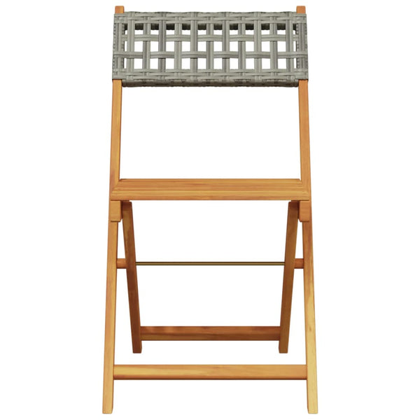 Graue Klappgartenstühle Sulta 6 St. (Polyrattan und Holz)