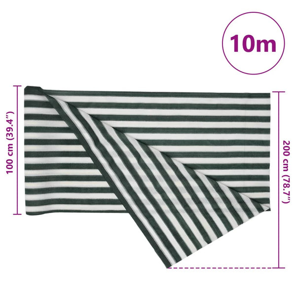 Vihreä ja valkoinen näkösuoja Besirgemal 2x10 m (hdpe 75 g/m²)