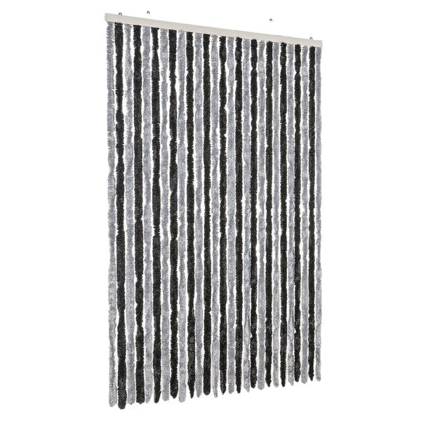 Harmaa ja musta hyönteisverho Septilici 118x220cm (chenille)