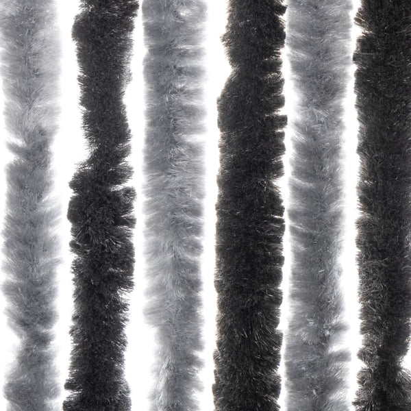 Harmaa ja musta hyönteisverho Septilici 118x220cm (chenille)
