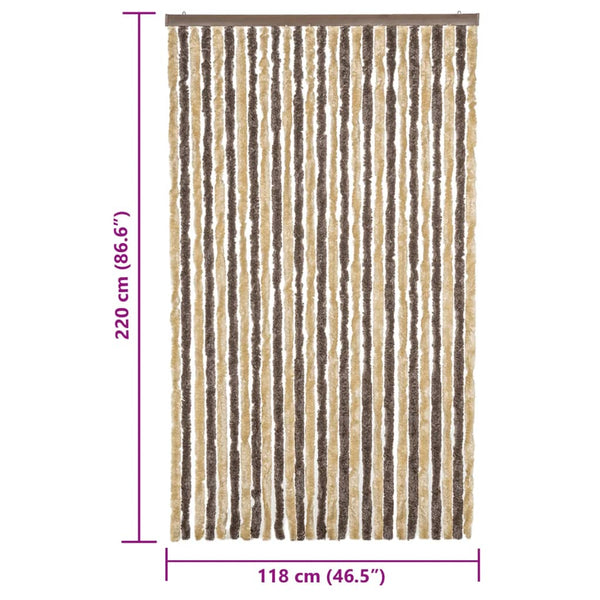 Dunkelbrauner und beiger Insektenschutz Septilici 118x220cm (Chenille)