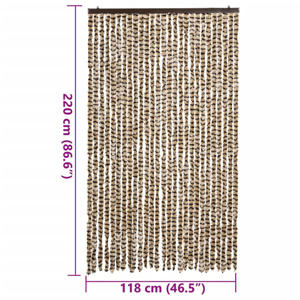 Beige und brauner Insektenschutzvorhang Septilici 118x220cm (Chenille)