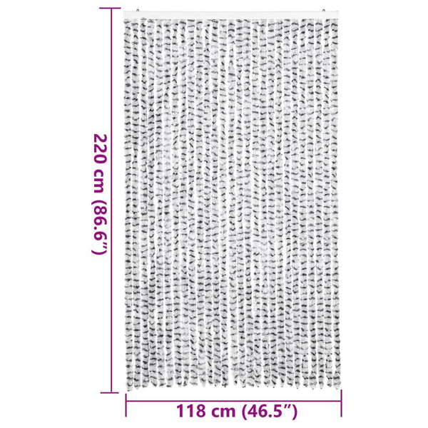 Vaalean- ja tummanharmaa hyönteisverho Septilici 118x220cm (chenille)