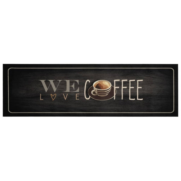 Waschbarer Küchenteppich Coffee Text Bigan 45x150cm (Velours)