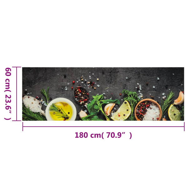 Gewürze Bigan 60x180cm Küchenteppich waschbar (Samt)