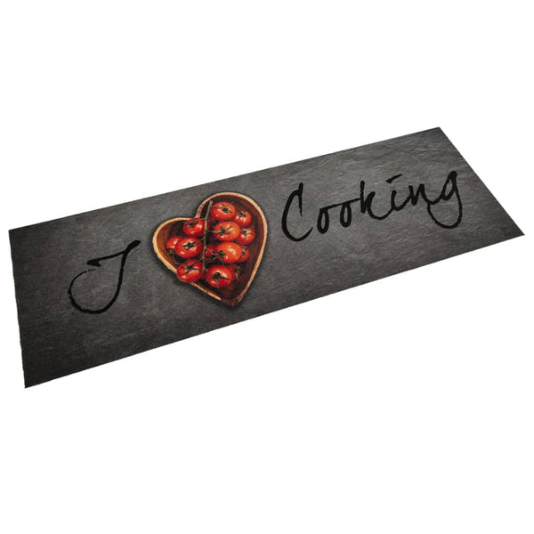 Abwaschbarer Küchenteppich mit „Cooking“-Motiv, Bigan 60x180cm (Velours)