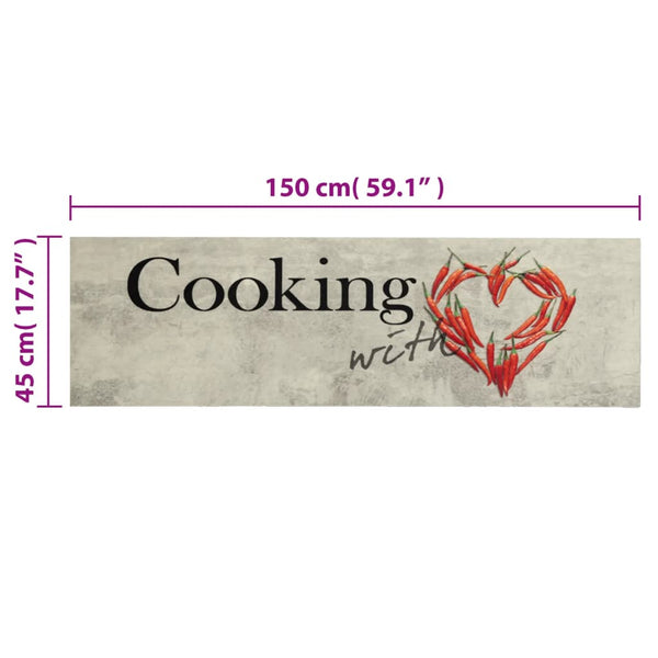 Waschbarer Küchenteppich Peper Cooking Bigan 45x150cm (Samt)