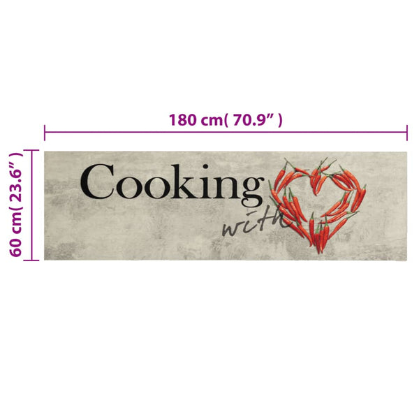 Samt Küchenläufer waschbar Peper Cooking Bigan 60x180cm