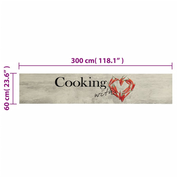 Abwaschbarer Küchenteppich Cooking Bigan 60x300cm (Samt)