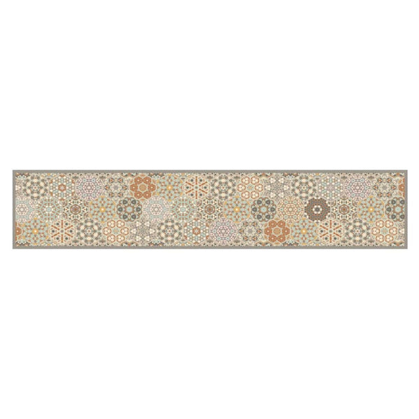 Pastellfarbener waschbarer Küchenteppich Hexagon Bigan 60x300cm (Samt)