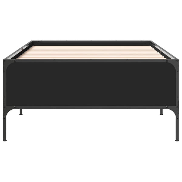 Schwarzes Cierra Bettgestell 90x190cm (Metall und Holz)