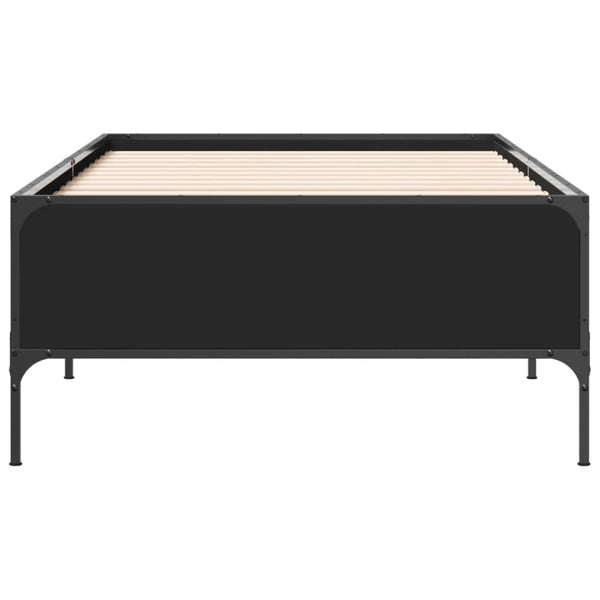 75x190cm Bettgestell Cierra, schwarz (Holz und Metall)