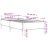 75x190cm Bettgestell Cierra, schwarz (Holz und Metall)
