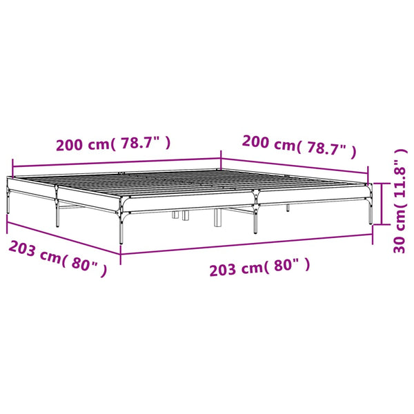 Cierra Bettrahmen 200x200cm schwarz (Holz und Metall)