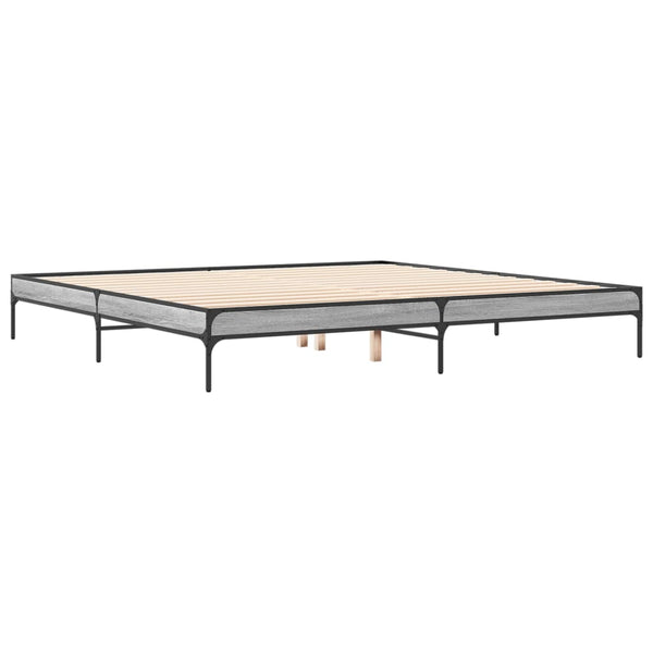 Cierra Bettgestell 200x200cm grau (Holz und Metall)