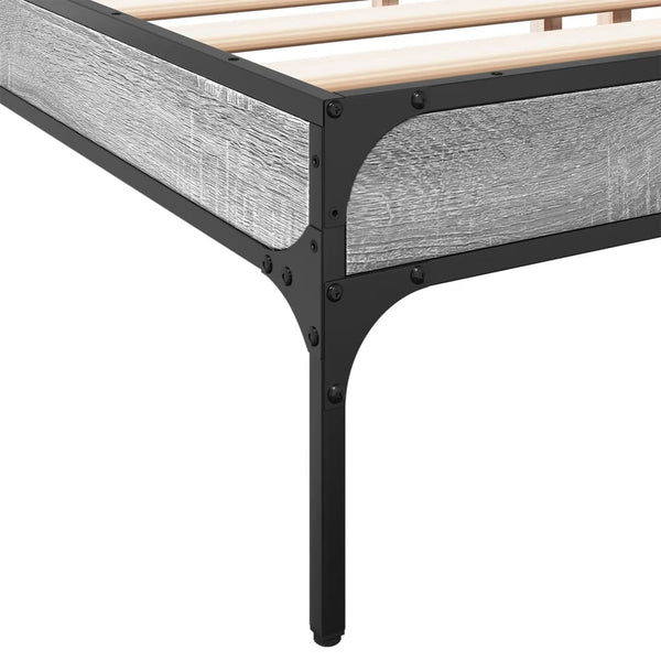 Cierra Bettgestell 200x200cm grau (Holz und Metall)