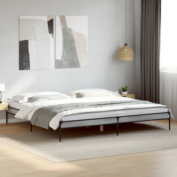 Cierra Bettgestell 200x200cm grau (Holz und Metall)
