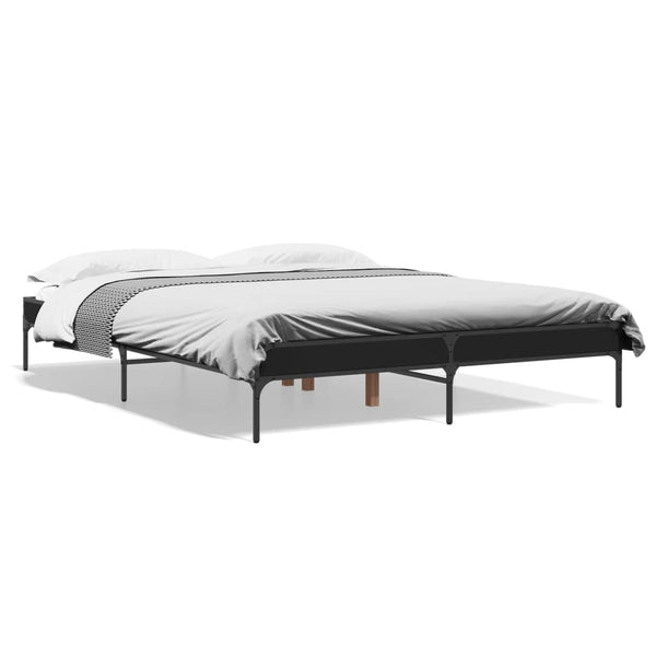 Cierra Bettgestell schwarz 150x200cm (Holz und Metall)