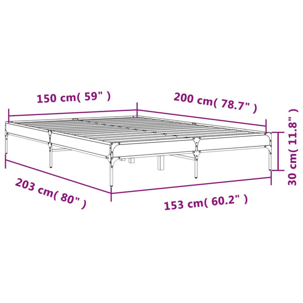 Cierra Bettgestell schwarz 150x200cm (Holz und Metall)