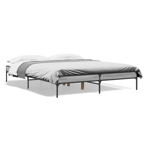 Cierra Bettgestell grau 150x200cm (Holz und Metall)