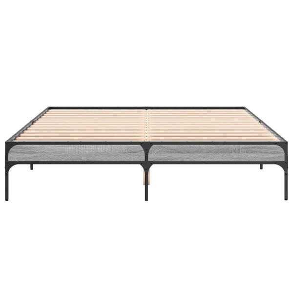 Cierra Bettgestell grau 150x200cm (Holz und Metall)