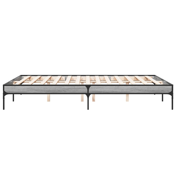 Cierra Bettgestell grau 150x200cm (Holz und Metall)
