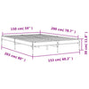 Cierra Bettgestell grau 150x200cm (Holz und Metall)