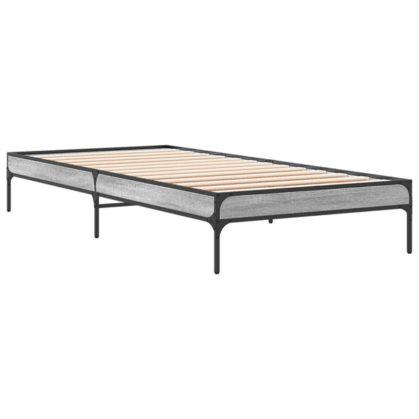 Cierra graues Bettgestell 90x200cm (Holz und Metall)