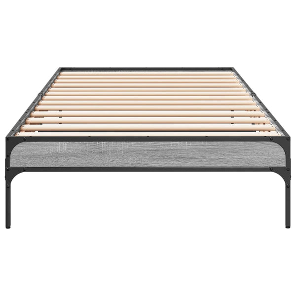 Cierra graues Bettgestell 90x200cm (Holz und Metall)