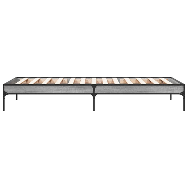 Cierra graues Bettgestell 90x200cm (Holz und Metall)