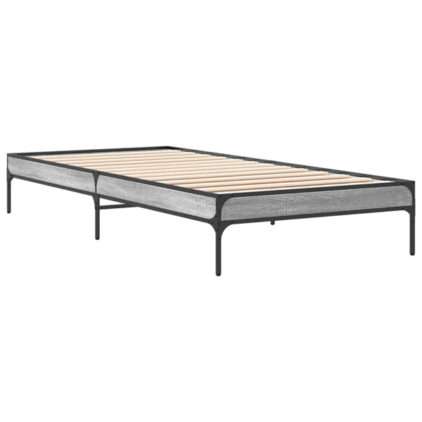 Cierra graues Bettgestell 90x200cm (Holz und Metall)