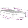Cierra graues Bettgestell 90x200cm (Holz und Metall)