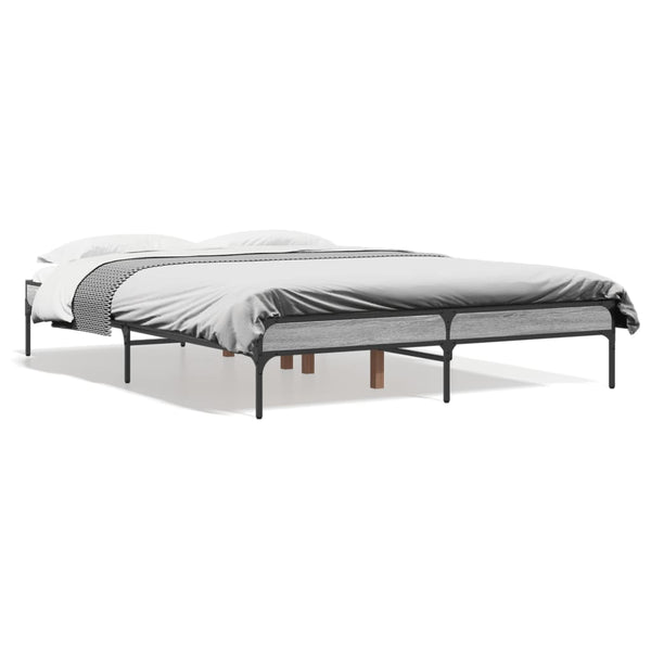 Cierra Bettrahmen Grau 140x190cm (Holz und Metall)