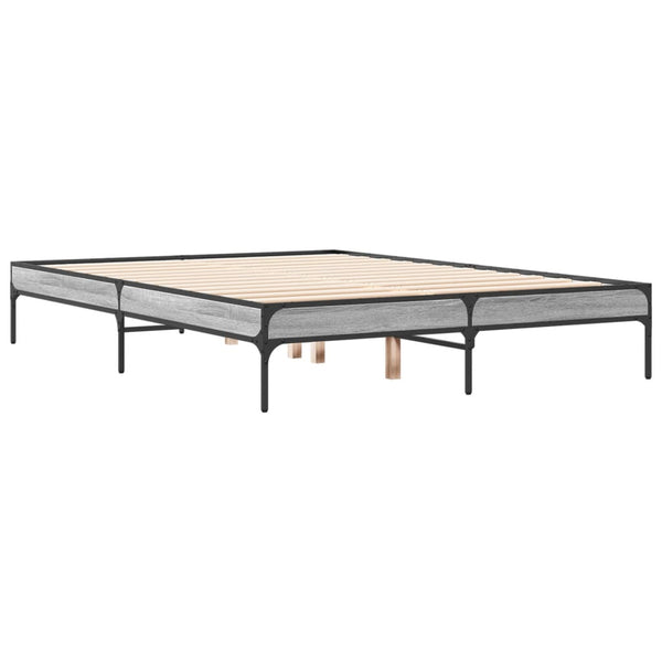 Cierra Bettrahmen Grau 140x190cm (Holz und Metall)