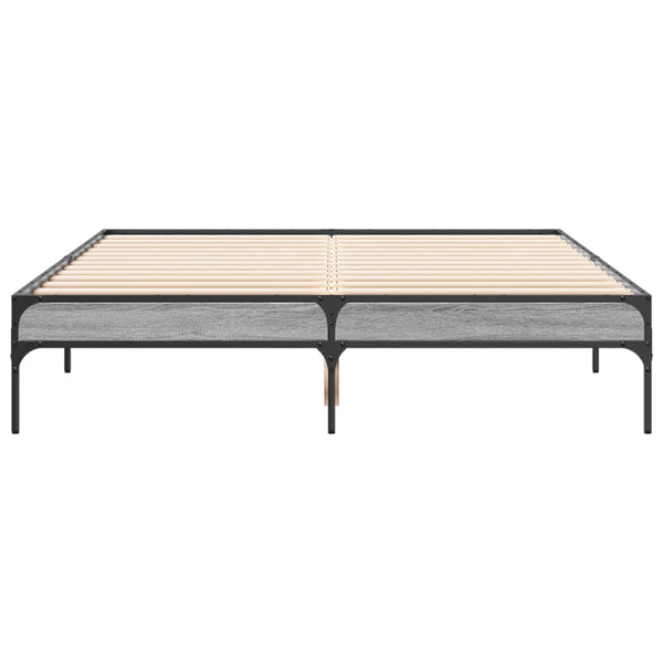 Cierra Bettrahmen Grau 140x190cm (Holz und Metall)