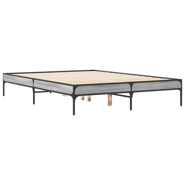 Cierra Bettrahmen Grau 140x190cm (Holz und Metall)