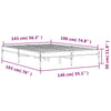 Cierra Bettrahmen Grau 140x190cm (Holz und Metall)
