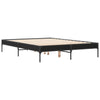 Schwarzes Bettgestell Cierra 135x190cm (Holz und Metall)