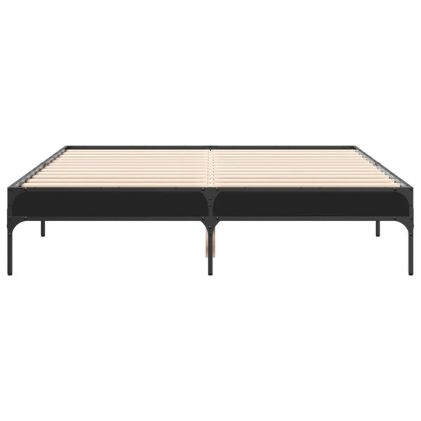 Bettgestell Cierra schwarz 120x190cm (Holz und Metall)