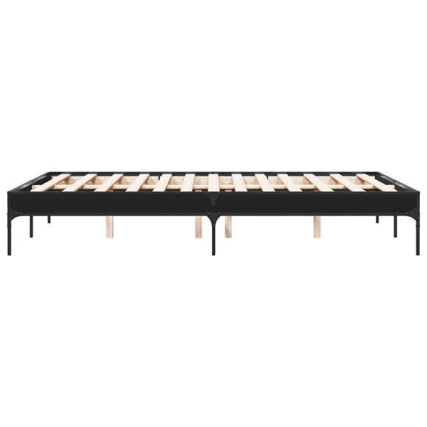 Bettgestell Cierra schwarz 120x190cm (Holz und Metall)