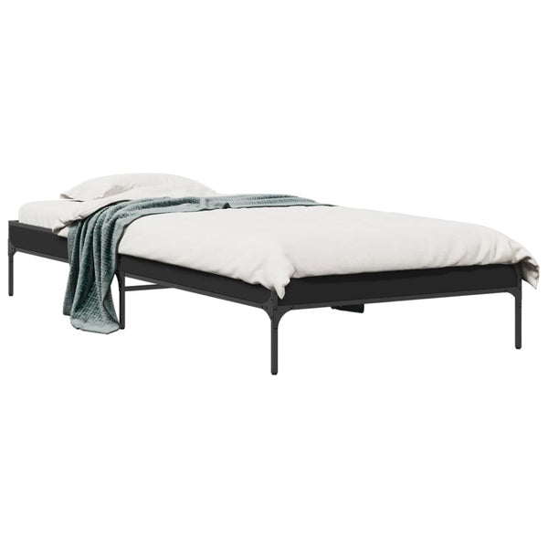 Cierra Bettgestell schwarz 90x190cm (Holz und Metall)