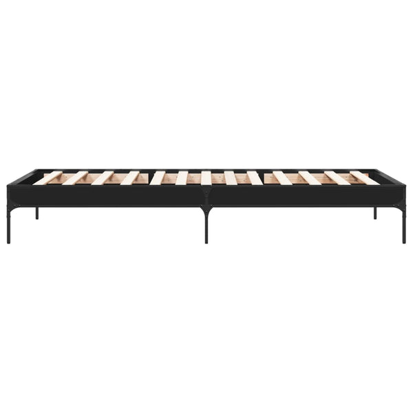 Cierra Bettgestell schwarz 90x190cm (Holz und Metall)