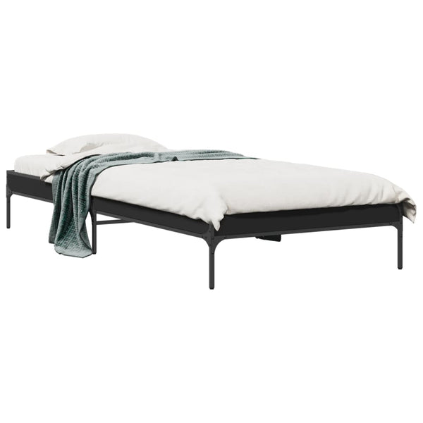 Cierra schwarzes Bettgestell 75x190cm (Holz und Metall)