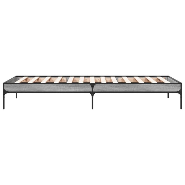 Cierra graues Bettgestell 75x190cm (Holz und Metall)