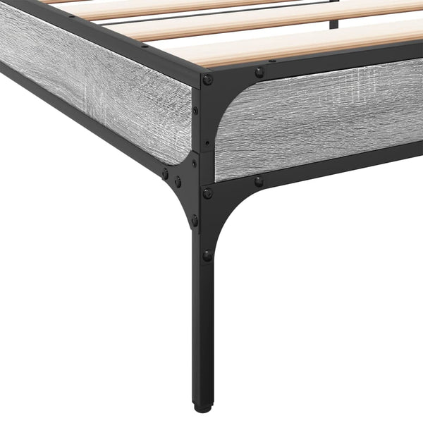 Cierra graues Bettgestell 75x190cm (Holz und Metall)